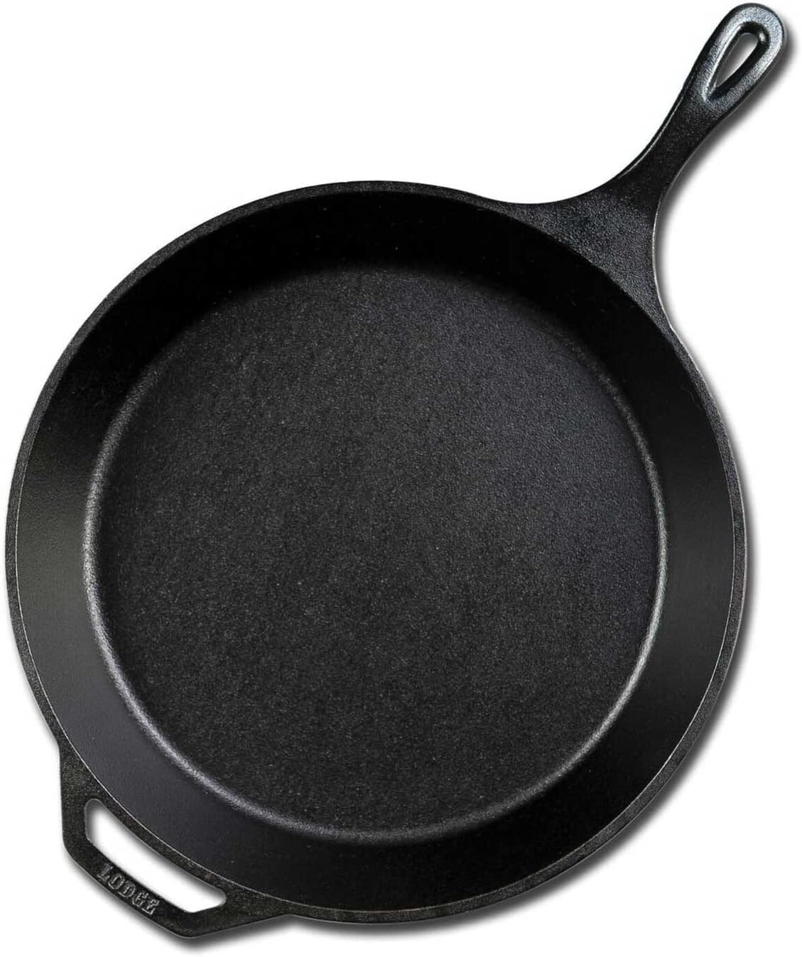 Lodge 15 Inch Cast Iron Pre-Seasoned Skillet – Signature Teardrop Handle - Use in the Oven, on the Stove, on the Grill, or Over a Campfire, Black - Retail $49