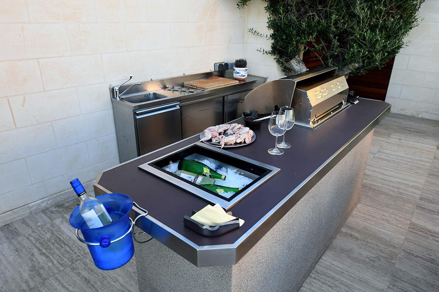 NEW - Bull Outdoor Products Stainless Steel Drop in Ice Chest 16.75" x 21.5" - Retail $540