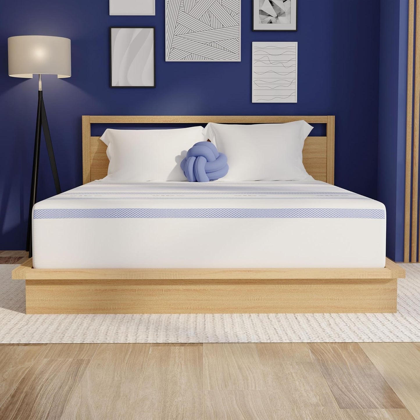 NEW - Vibe QUEEN 12 in Gel Memory Foam Mattress, 12-Inch CertiPUR-US Certified Bed-in-a-Box, Queen, White - Retail $379