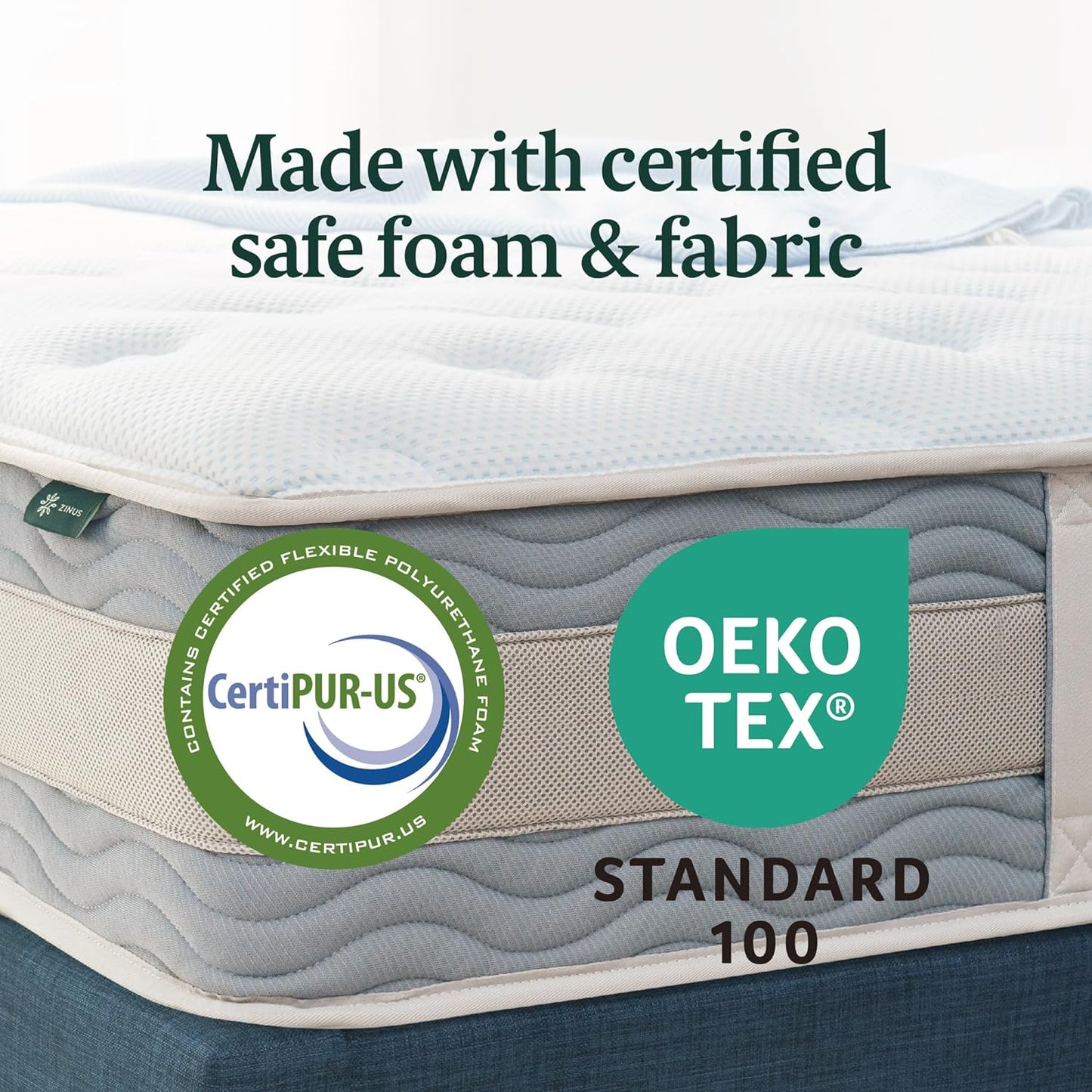 NEW - Zinus 10 Inch FULL Comfort Support Hybrid Mattress Fiberglass Free, Medium Plush, Motion Isolation, Certified Safe Foams & Fabric, Mattress in A Box - Retail $263