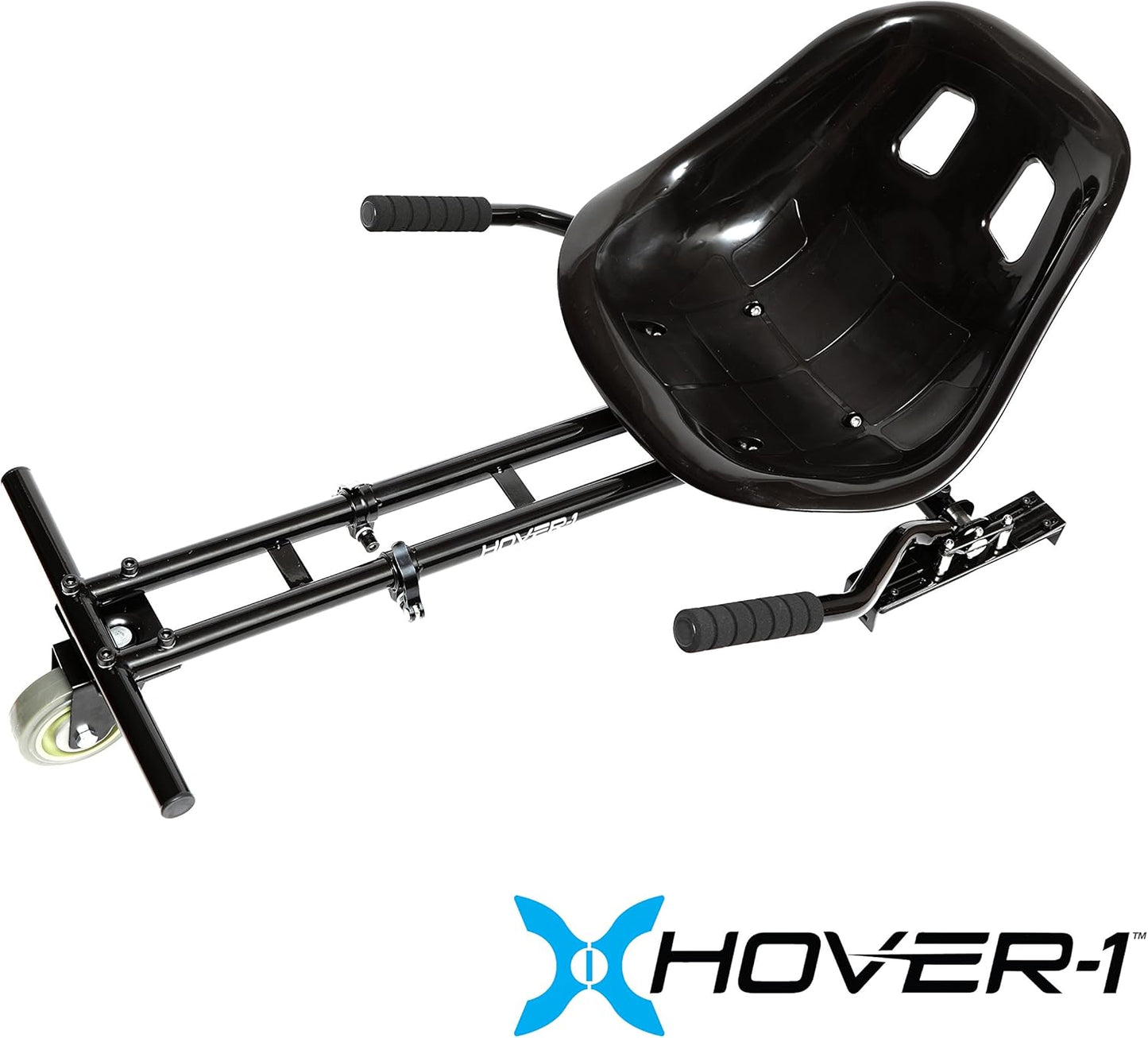 Hover-1 Kart Buggy Hoverboard Attachment | Compatible with Most 6.5" & 8" Electric Hoverboards, Hand-Operated Rear Wheel Control, Adjustable Frame & Straps, Easy Assembly & Install Hoverboard Go Kart - Retail $55