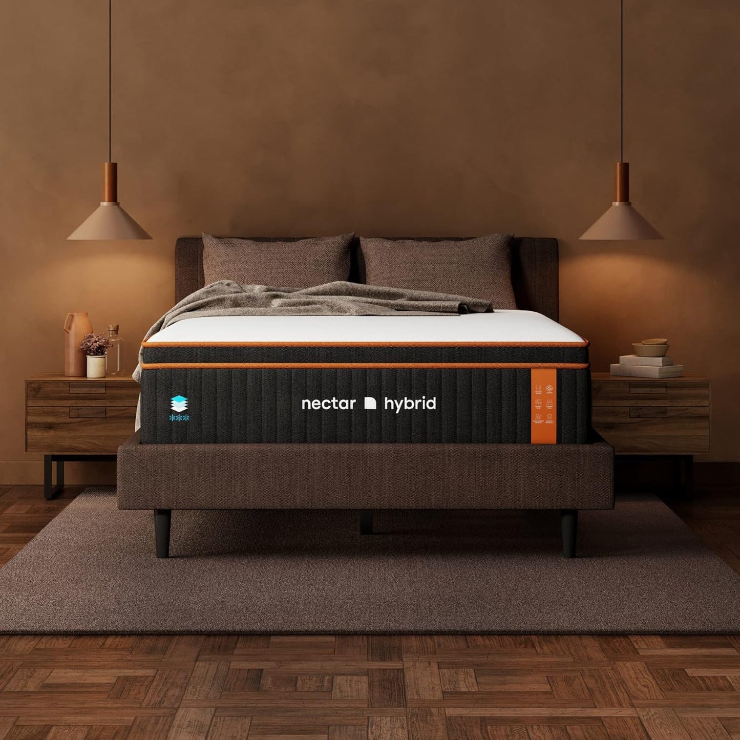NEW - Nectar KING Premier Copper Hybrid King Mattress 14 Inch - Medium Firm Memory Foam - Steel Springs - Dual Action Cooling Technology - Retail $1549