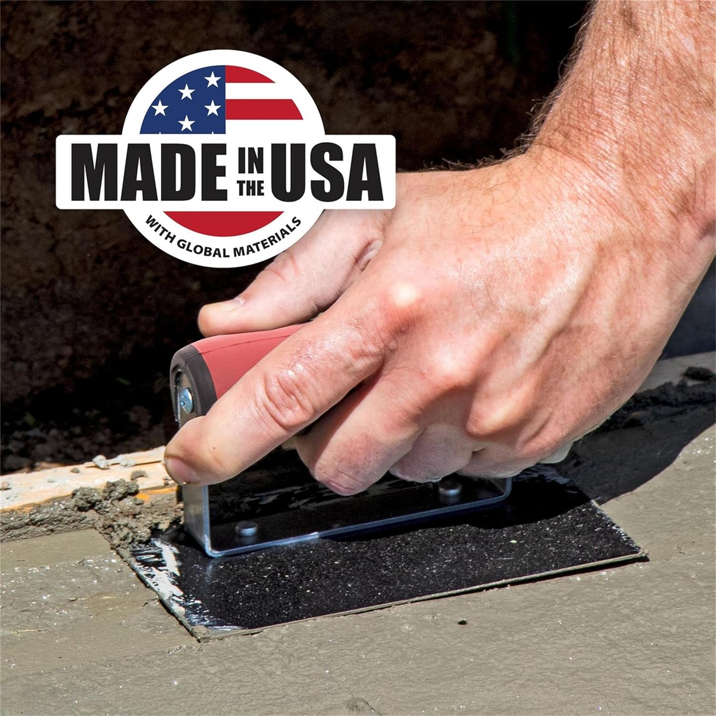MARSHALLTOWN Straight Concrete Edger, 6 x 6 Blue Steel Blade, 1/2 Lip x 3/8 Radius, Made In The USA, 162BD