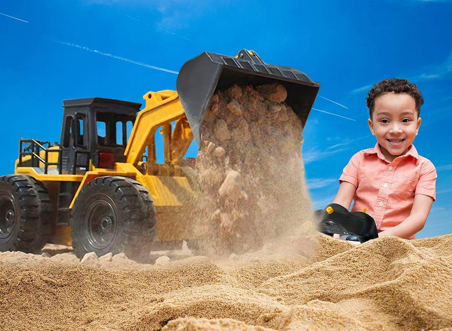 Top Race 6 Channel Full Functional Front Loader RC Remote Control Construction Toy Tractor Lights & Sounds 2.4Ghz Remote Control Tractor Toys Remote Control Bulldozer RC Construction Vehicles Boy Toys - Retail $32