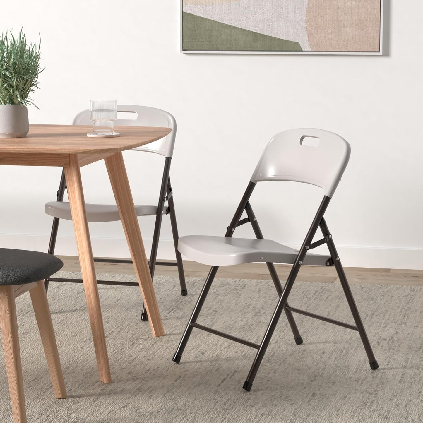 Folding Plastic Chair with 350-Pound Capacity - 6-Pack, Commercial Grade Folding Chair,White (White, 6-Picks) - Retail $110
