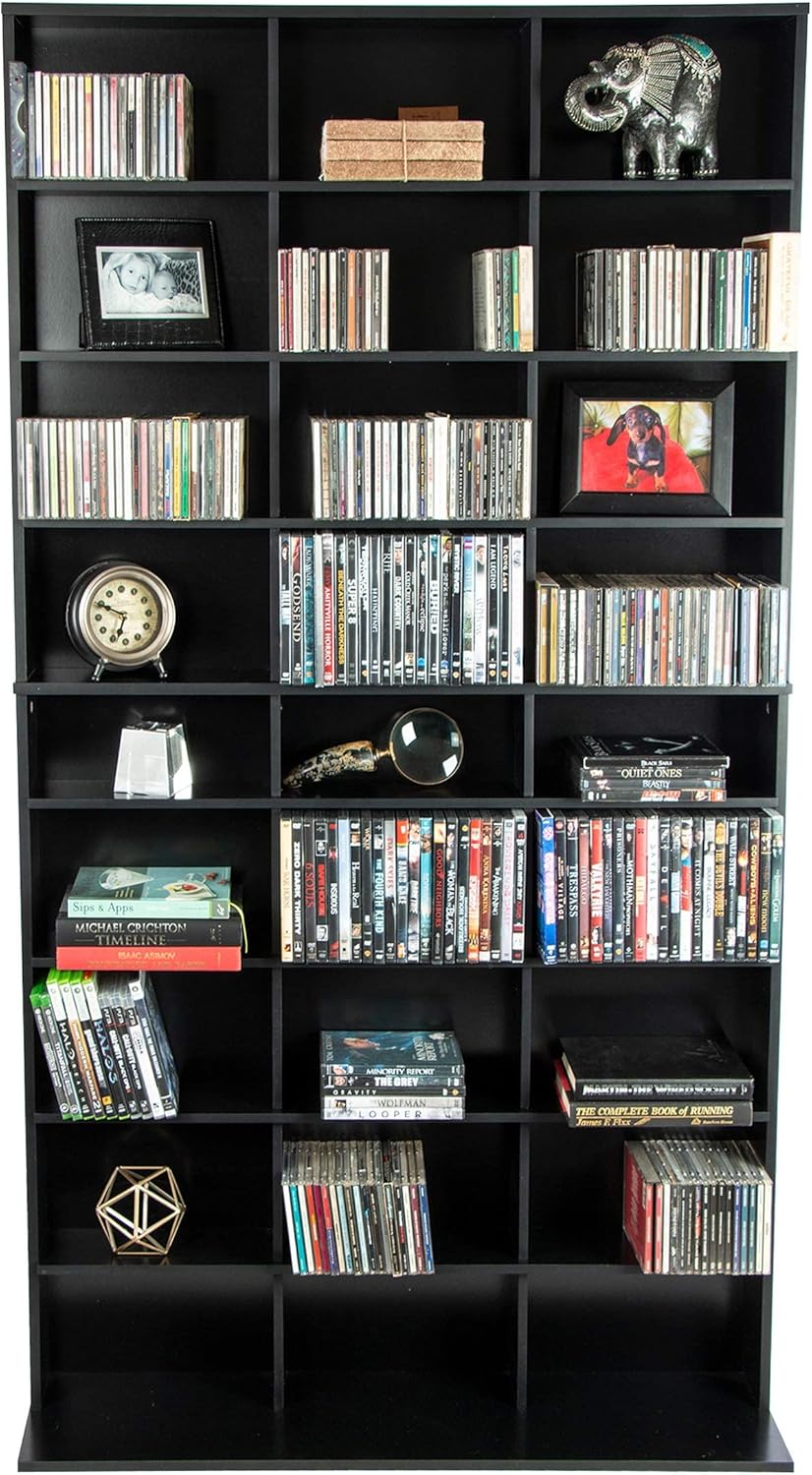 Atlantic Elite XL Media Storage Cabinet – Protect & Organize Prized Music, Movie, Video Games, Collectables & Memorabilia Collections, PN 38408117 in Black - Retail $87