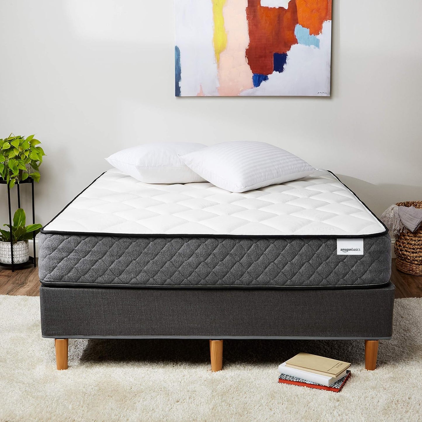 NEW - Amazon Basics FULL 10 Inch Hybrid Memory Foam Mattress, Medium Feel, Motion Isolation Springs, White/Gray - Retail $199