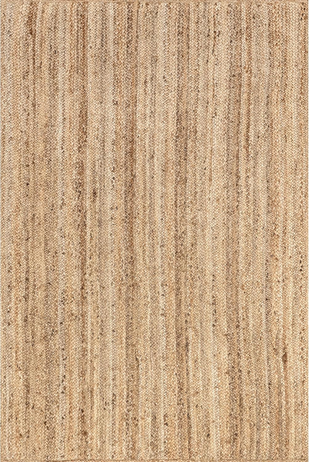 nuLOOM 6x9 Rigo Jute Hand Woven Area Rug, Natural, Solid Farmhouse Design, Natural Fiber, For Bedroom, Living Room, Dining Room, Hallway, Office, Kitchen, Entryway - Retail $84