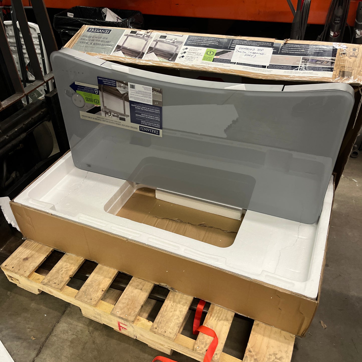 NEW with dmg - Costco - Tresanti GRAY 47" Adjustable Height Desk - Retail $349