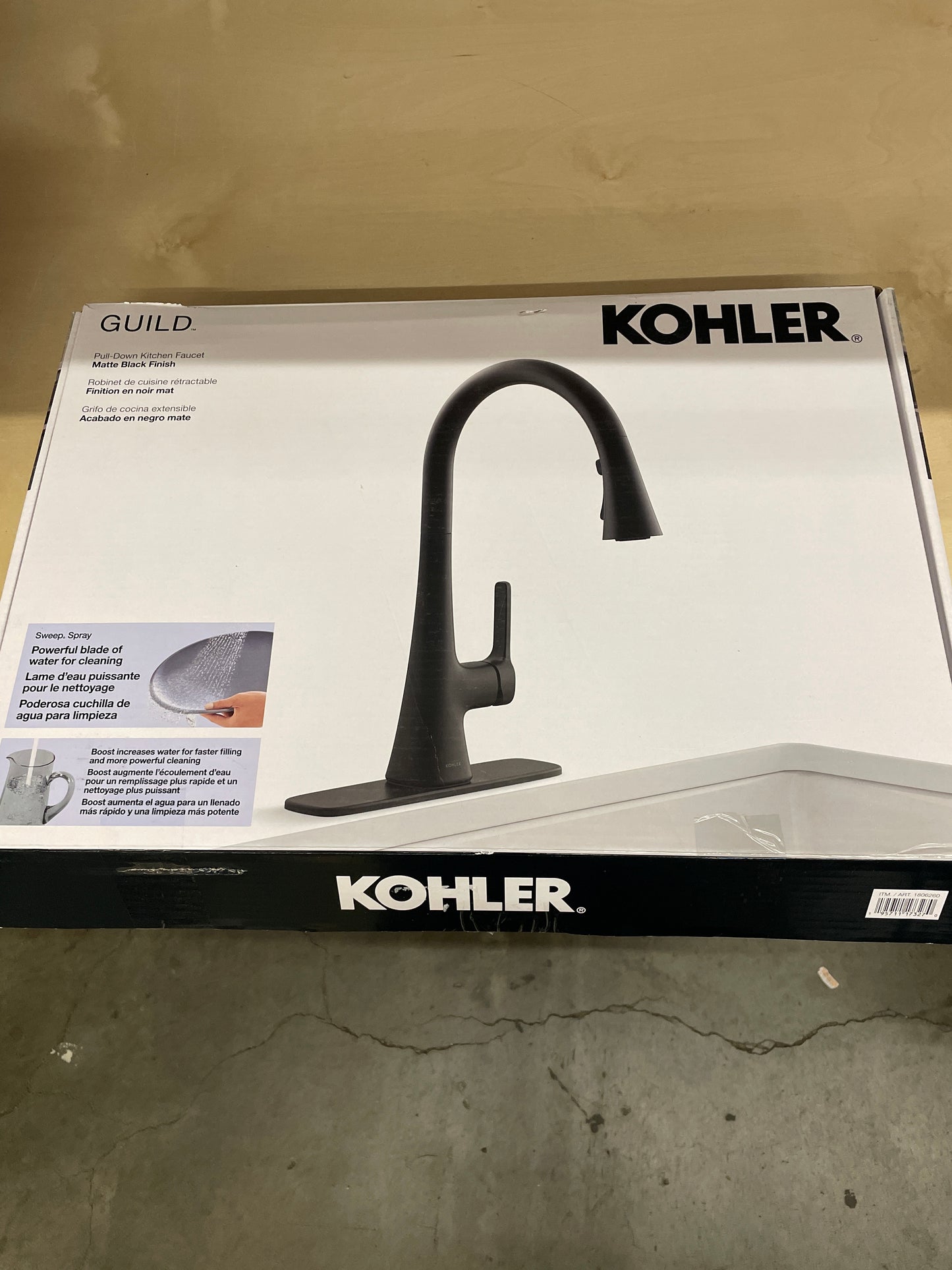 NEW - Kohler Guild Pull-down Kitchen Sink Faucet with Three-function Sprayhead - Retail $175