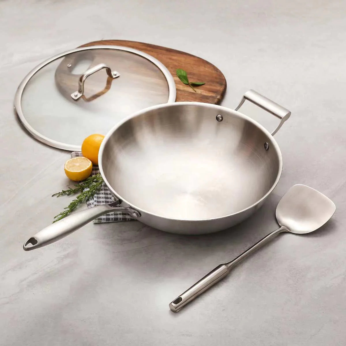 NEW - Costco - MIU Stainless Steel Wok - Retail $34.99