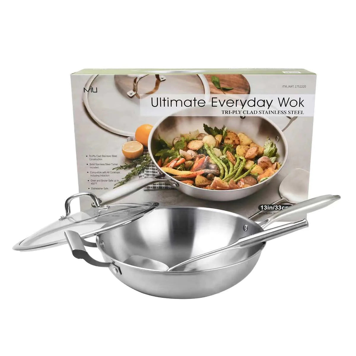 NEW - Costco - MIU Stainless Steel Wok - Retail $34.99