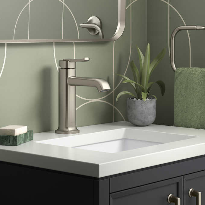 NEW - Kohler Cordate, Brushed Nickel Single-handle Bathroom Faucet