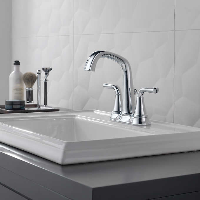 NEW - Delta Larkin Two Handle Centerset Bathroom Faucet - Retail $94