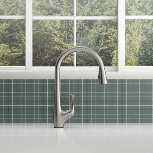 NEW - Kohler Bevin Stainless Steel - Pull-Down Kitchen Faucet