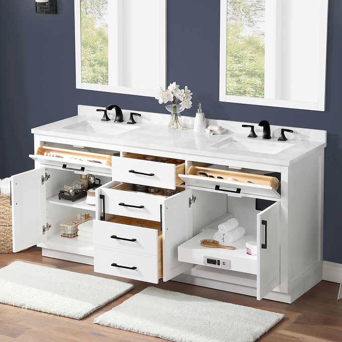 NEW IN BOX - Costco - OVE Decors 72" Alonso Bath Vanity in White - Retail $1999