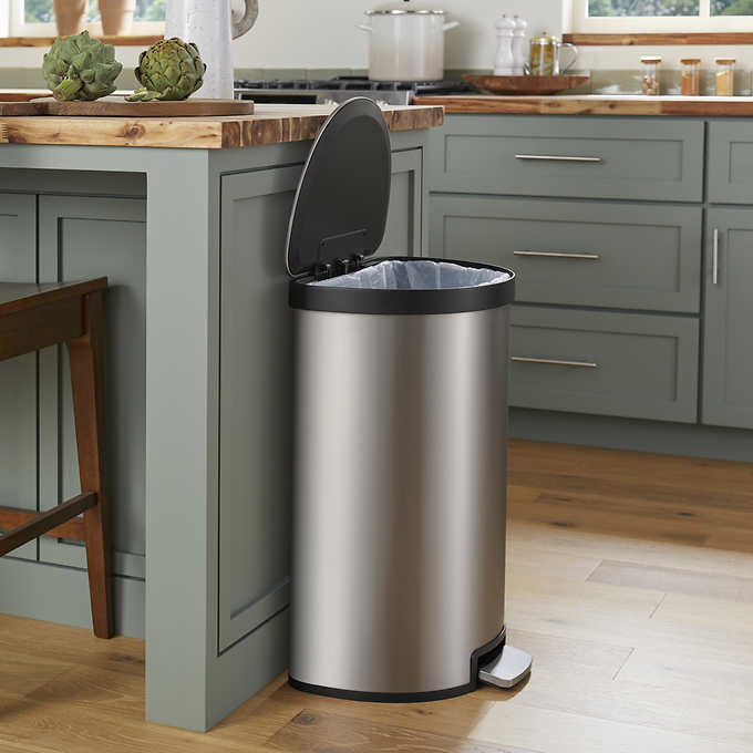 Like NEW - Costco - Kohler 45L Stainless Steel Step Trash Can - Retail $89