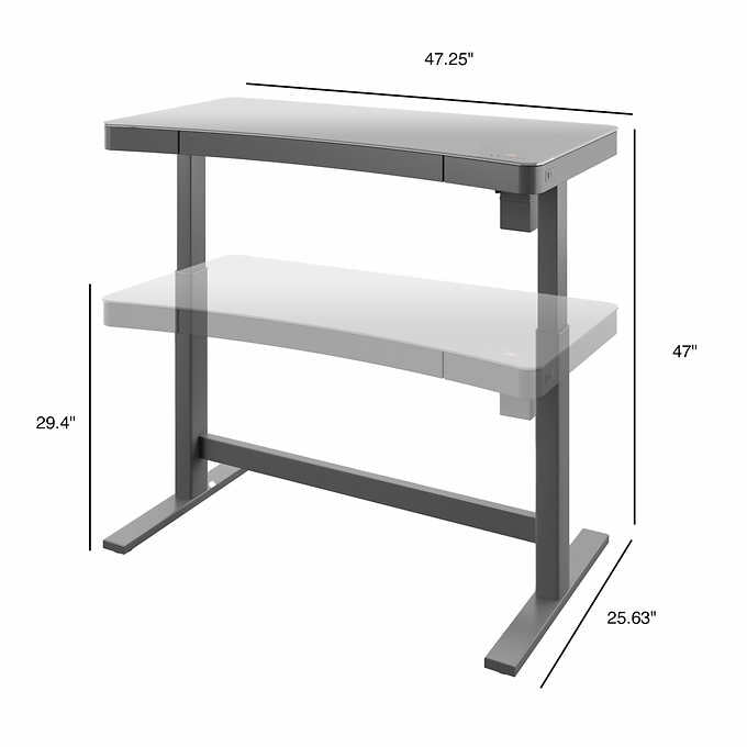 NEW with dmg - Costco - Tresanti GRAY 47" Adjustable Height Desk - Retail $349