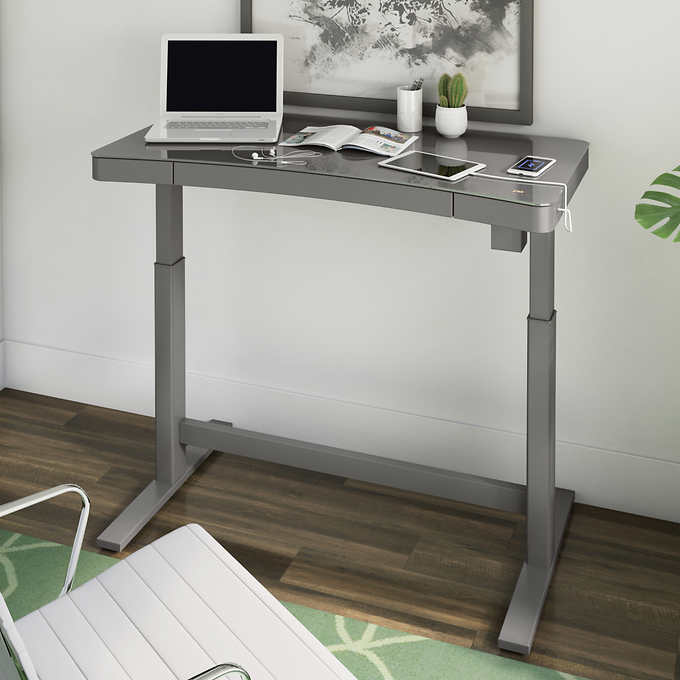 NEW with dmg - Costco - Tresanti GRAY 47" Adjustable Height Desk - Retail $349