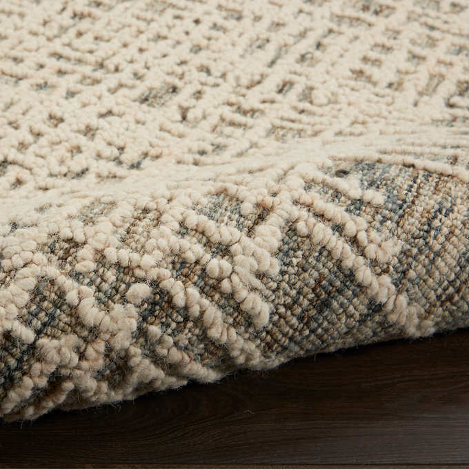NEW - Costco - Nourison Colorado Wool Rugs, Boulder 7'9" x 9'9" Ivory - Retail $329