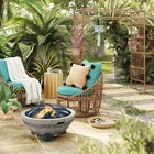 Topanga Club, Accent Chair with Ottoman Blue/Brown - Opalhouse designed with Jungalow