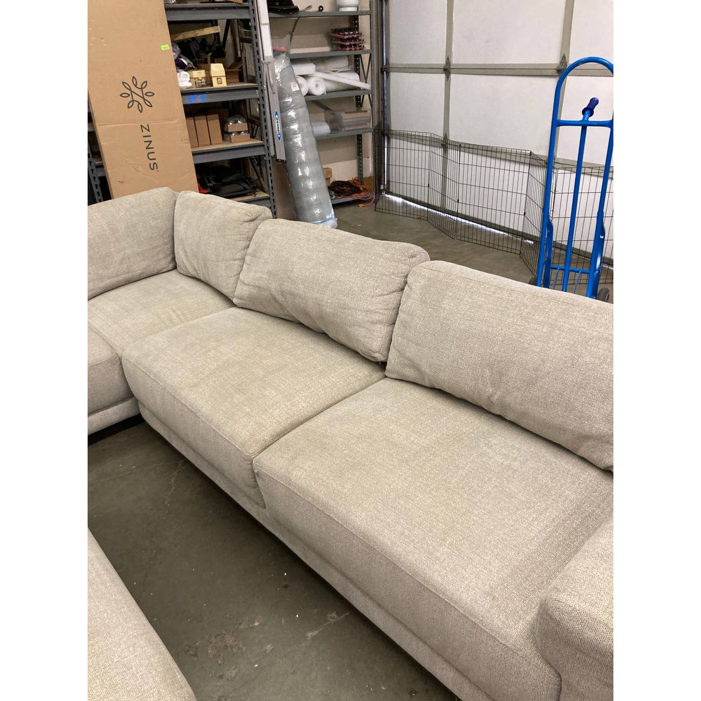 Costco - Raylin Fabric Sectional with Ottoman - Retail $1599
