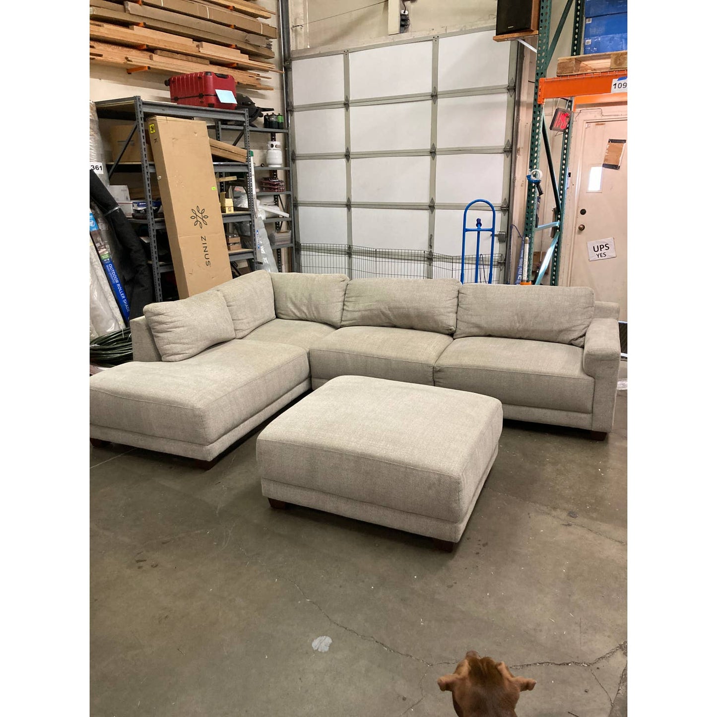Costco - Raylin Fabric Sectional with Ottoman - Retail $1599