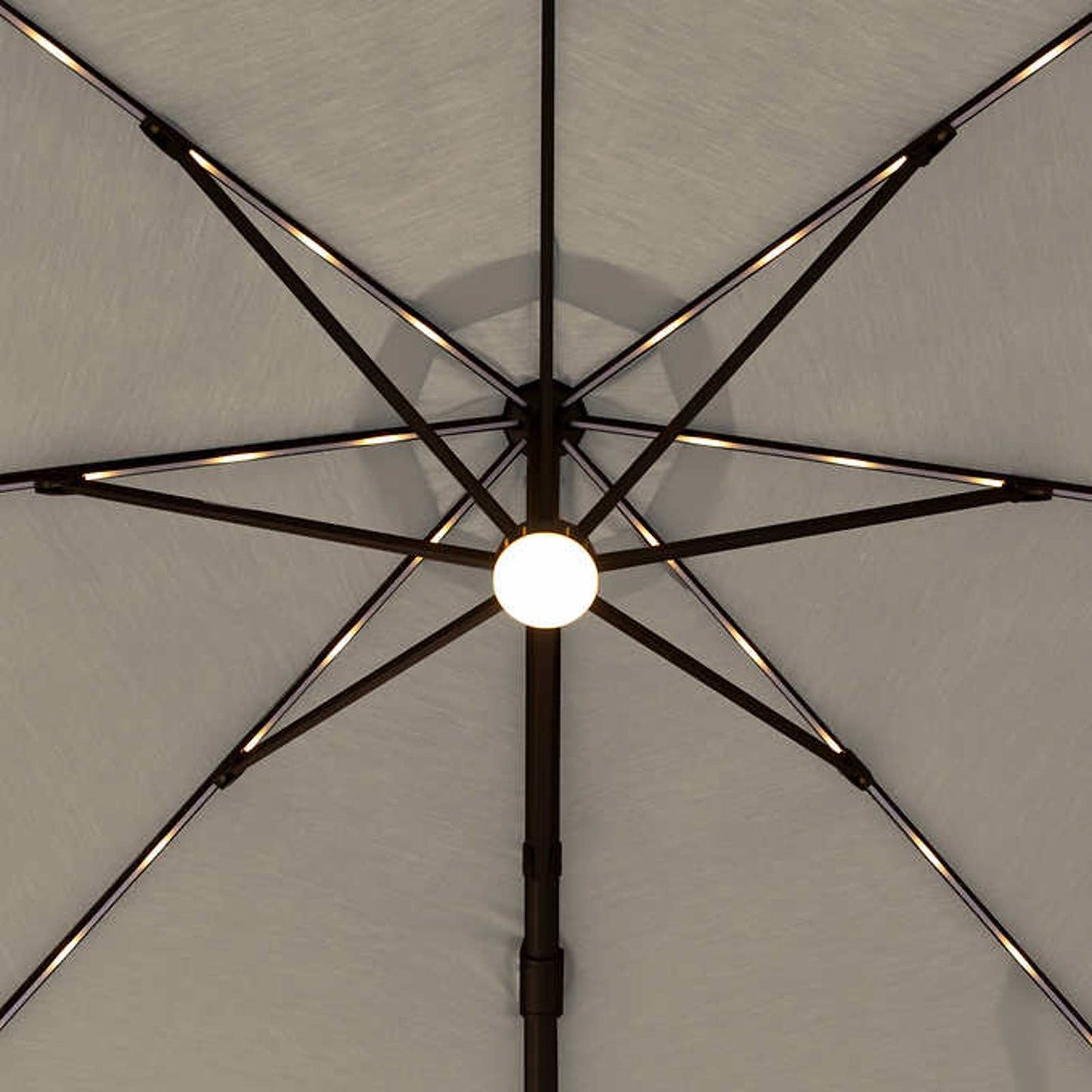 Like NEW - Costco - Seasons Sentry GREY 10' Square Solar LED Cantilever Umbrella -Retail $699