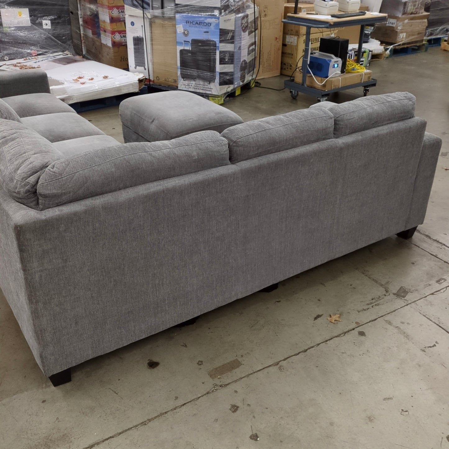 Santana Fabric Sectional with Storage Ottoman - Retail $1399