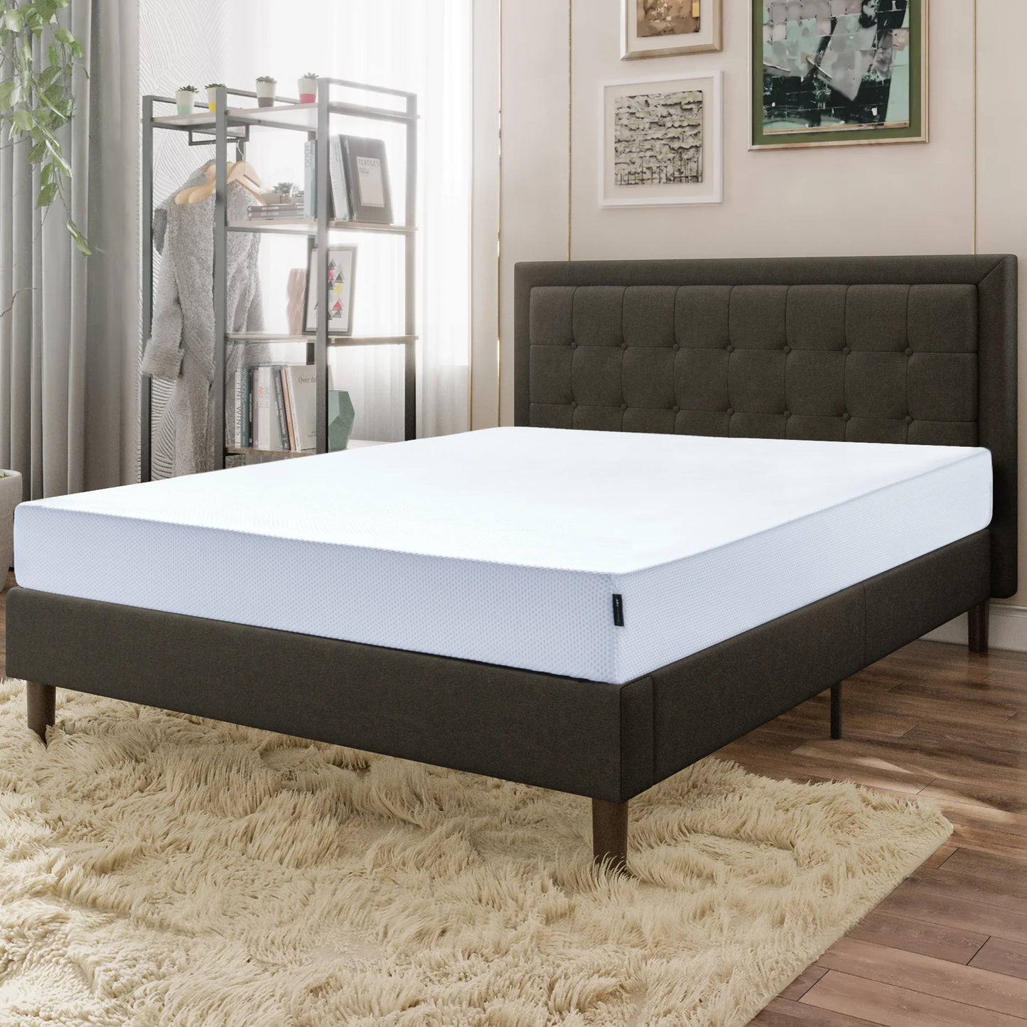 NEW - ZINUS QUEEN 10 Inch Green Tea Cooling Gel Memory Foam Mattress, CertiPUR-US - Retail $299