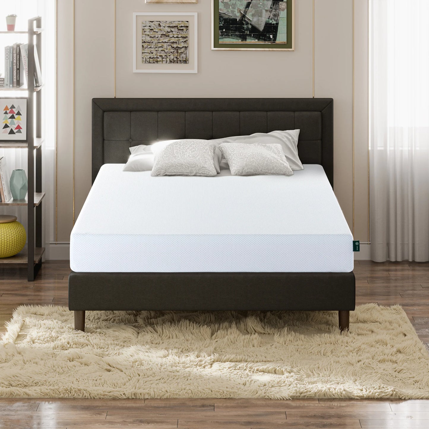 NEW - ZINUS QUEEN 10 Inch Green Tea Cooling Gel Memory Foam Mattress, CertiPUR-US - Retail $299