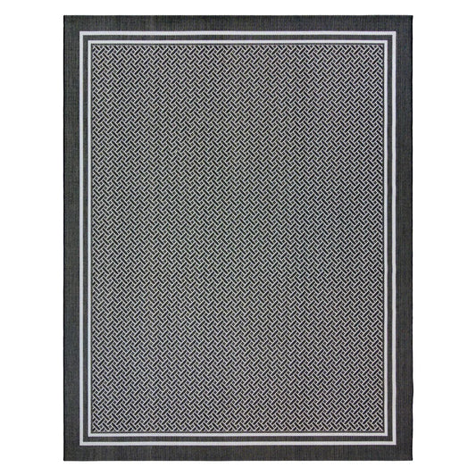 NEW - Naples 9X13 Indoor/Outdoor Area Rug, Ace Border - Retail $249