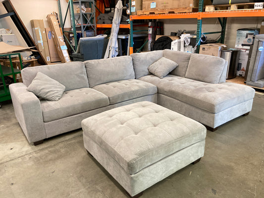 Costco - Miles Fabric Sectional with Ottoman - Retail $1999