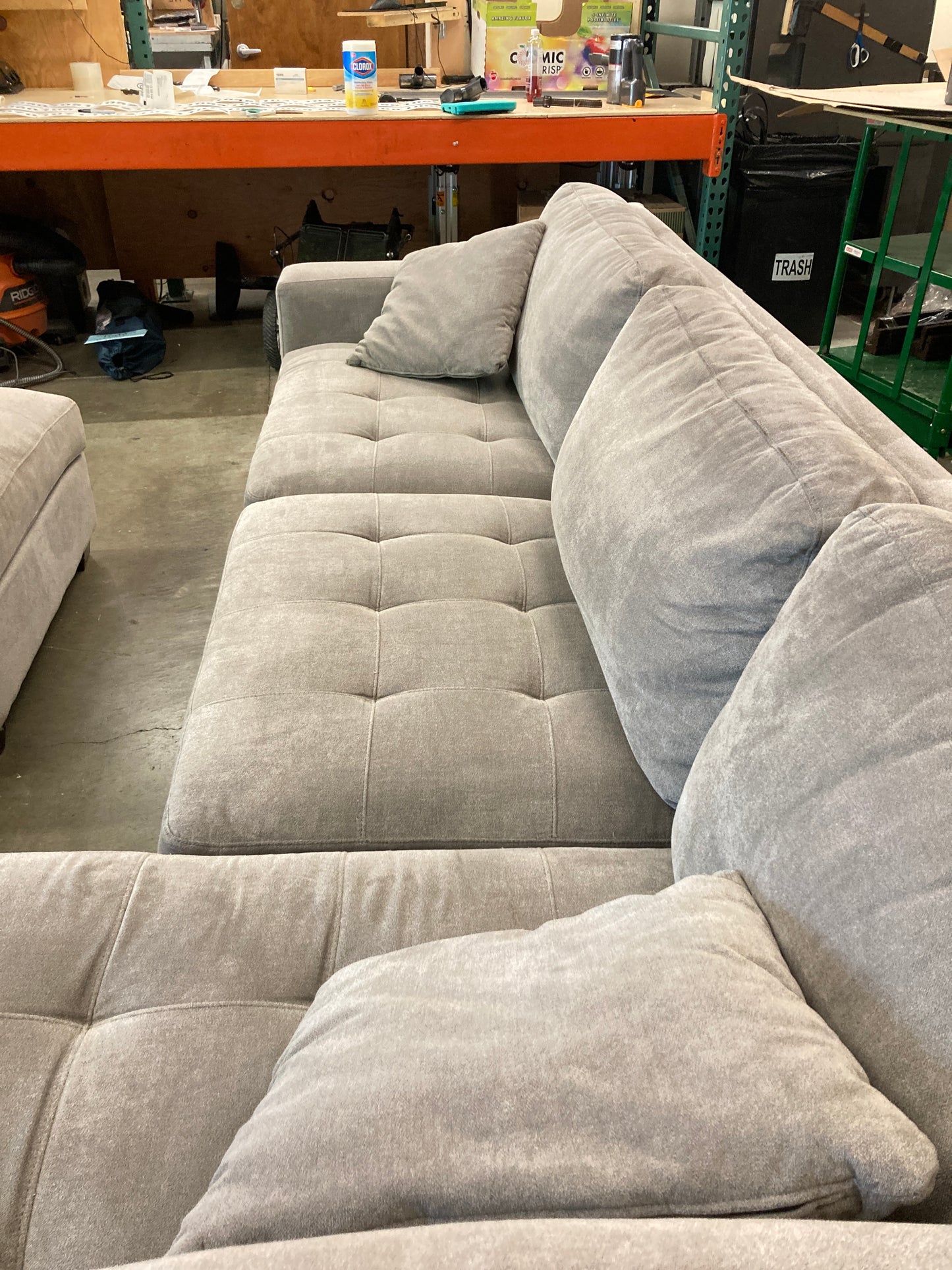 Costco - Miles Fabric Sectional with Ottoman - Retail $1999