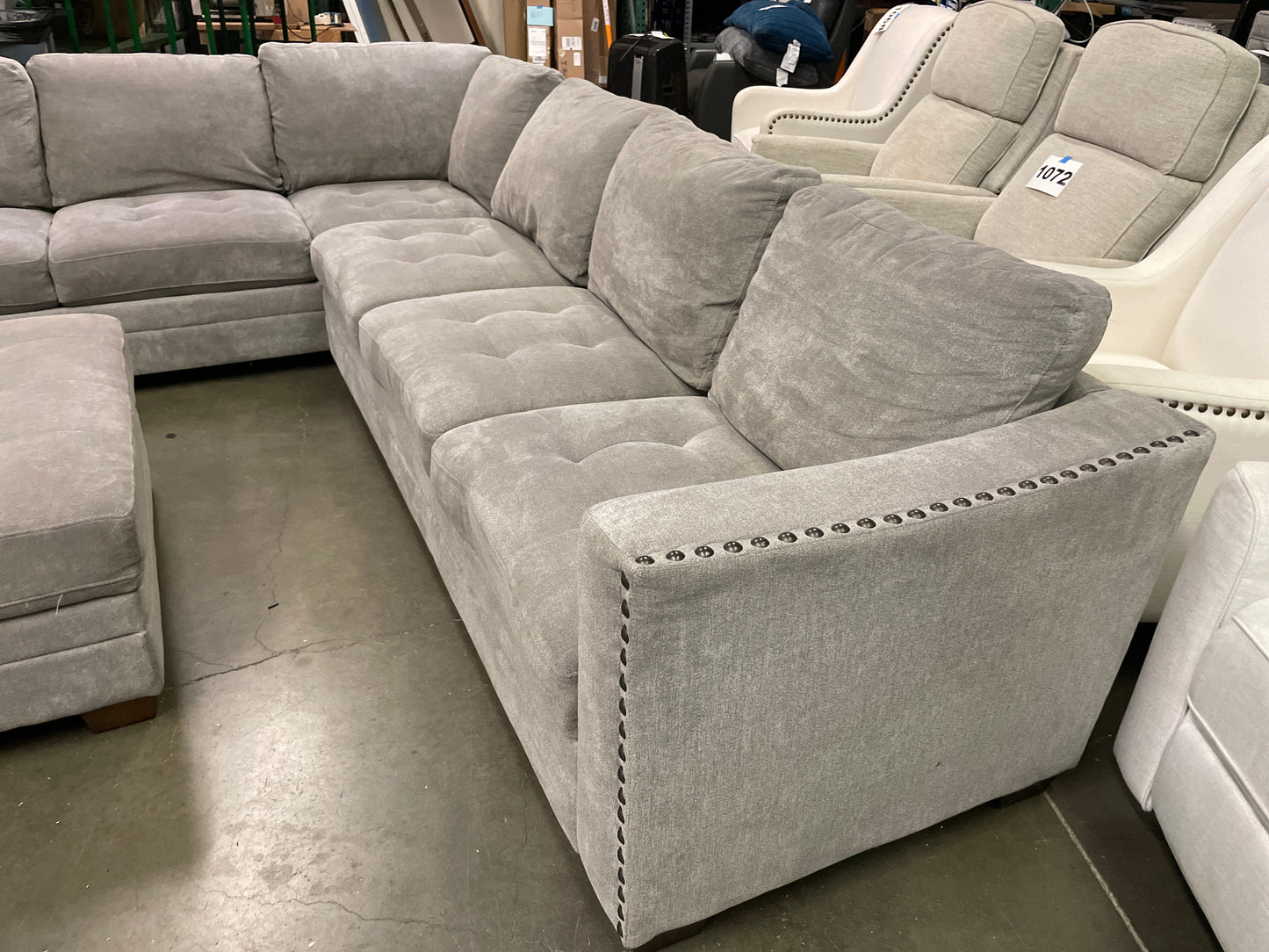 Costco - Selena Fabric Sectional with Storage Ottoman - Retail $999