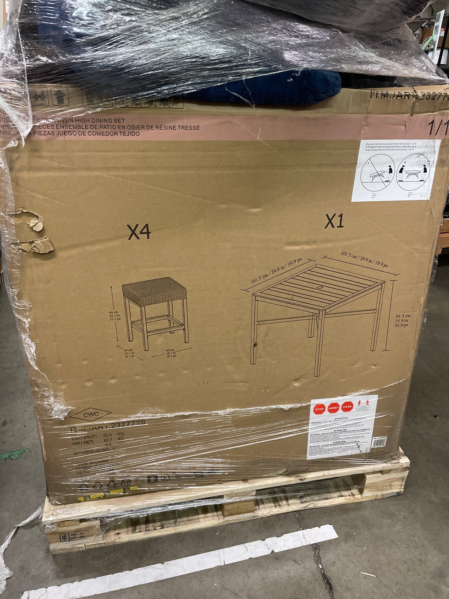 IN BOX - Costco - Agio Winlock 5-piece Outdoor Patio Dining Set - Retail $899