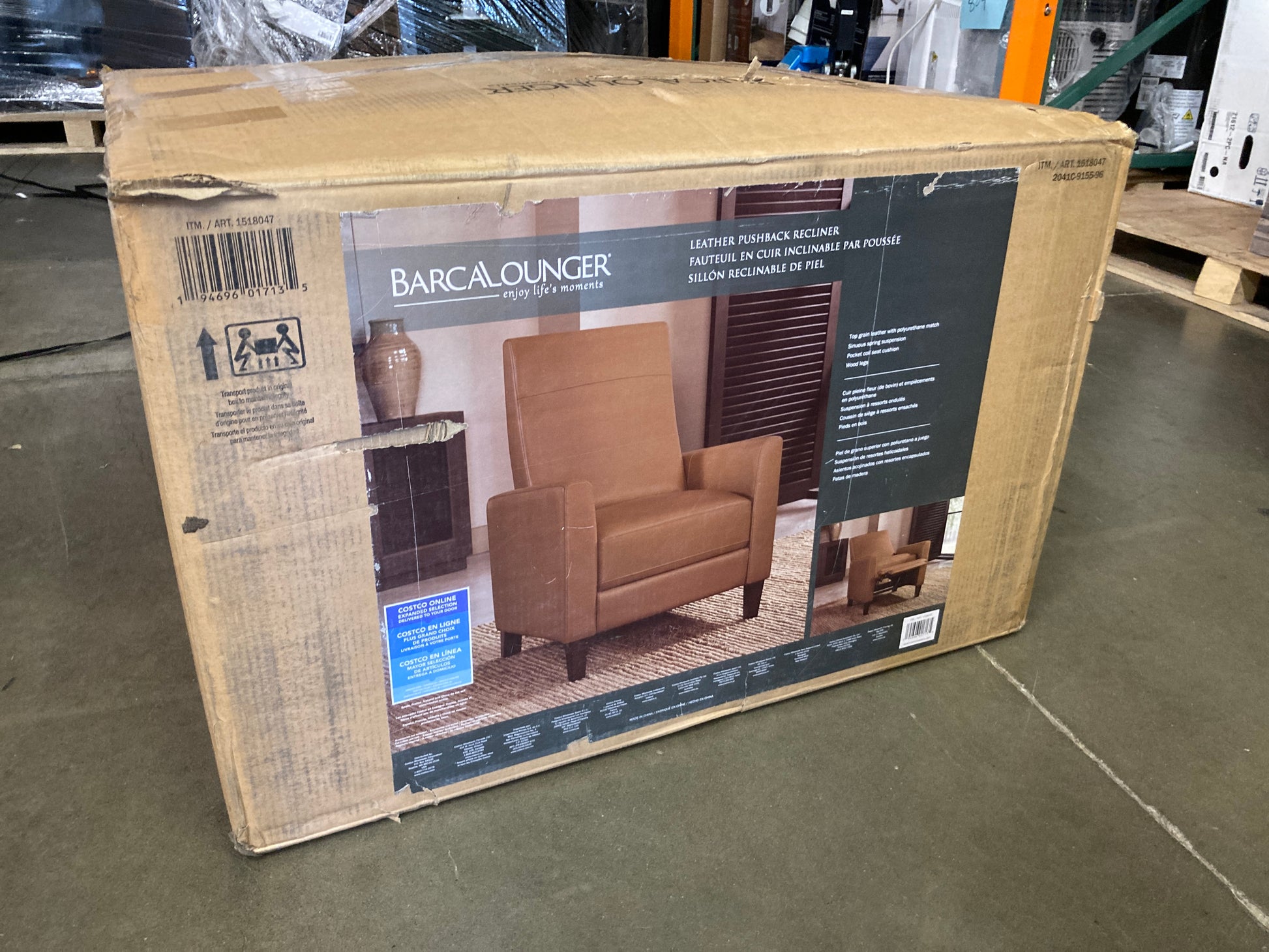 Costco - Barcalounger Ridgefield Leather Pushback Recliner - Retail $549 Default Title