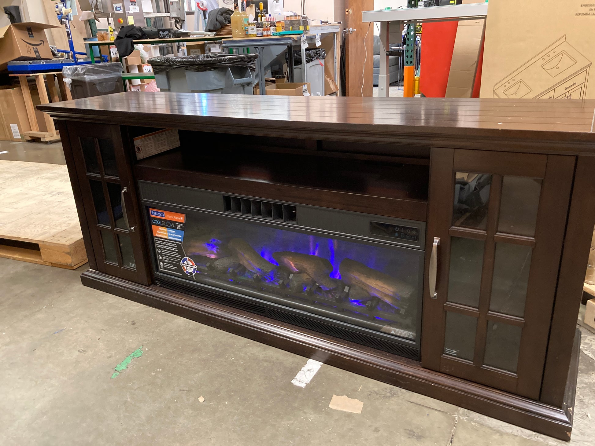 Costco - Tresanti Mayson TV Console with ClassicFlame CoolGlow 2-in-1 Electric Fireplace and Fan - Retail $599 Default Title