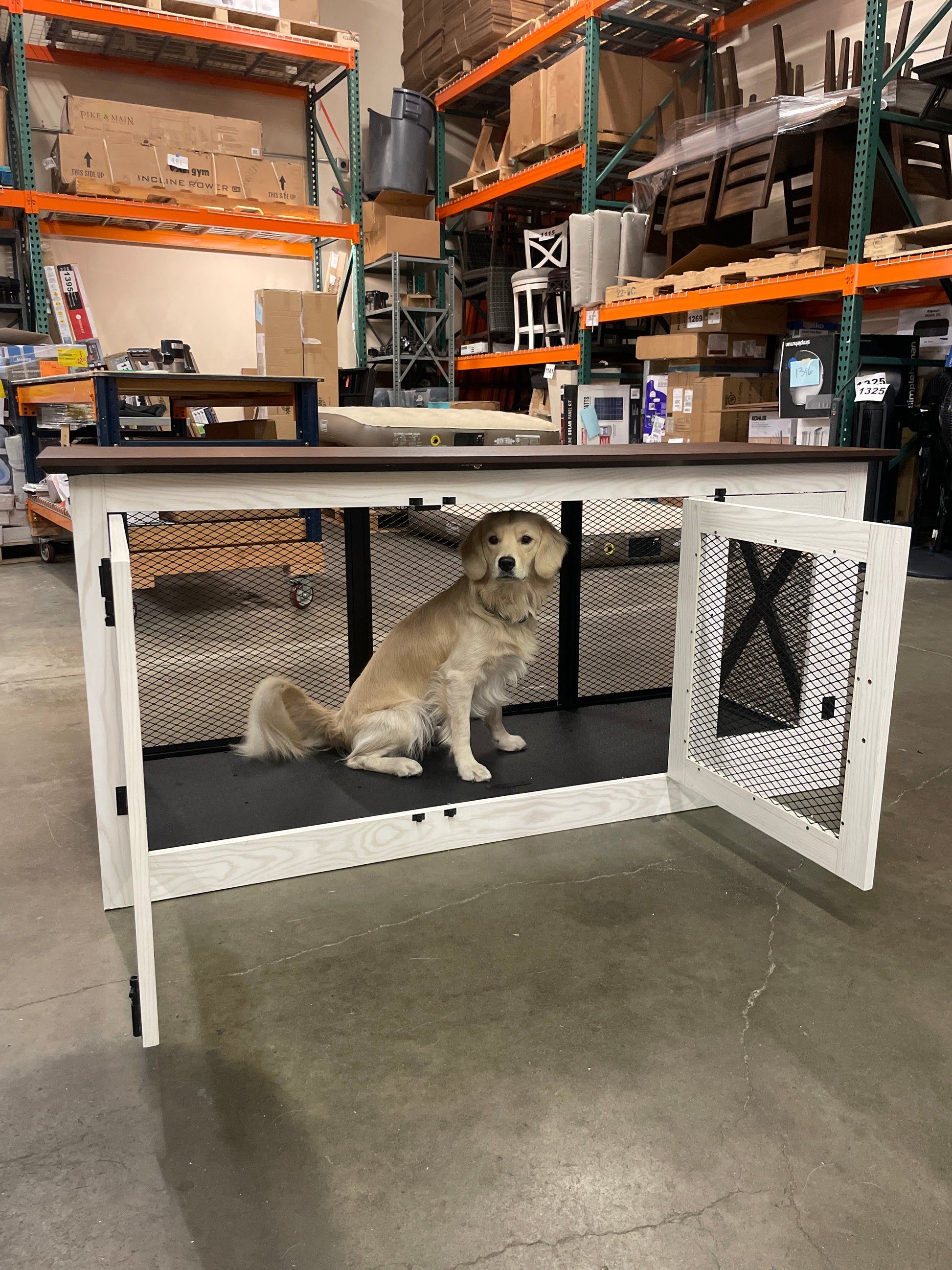 Costco - Living Essentials 65" Cooper Dog Crate Credenza with Shelves & Mat Kit - Retail $499 Default Title