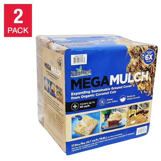 MegaMulch Expanding Coconut Coir, 2-pack - Retail $30