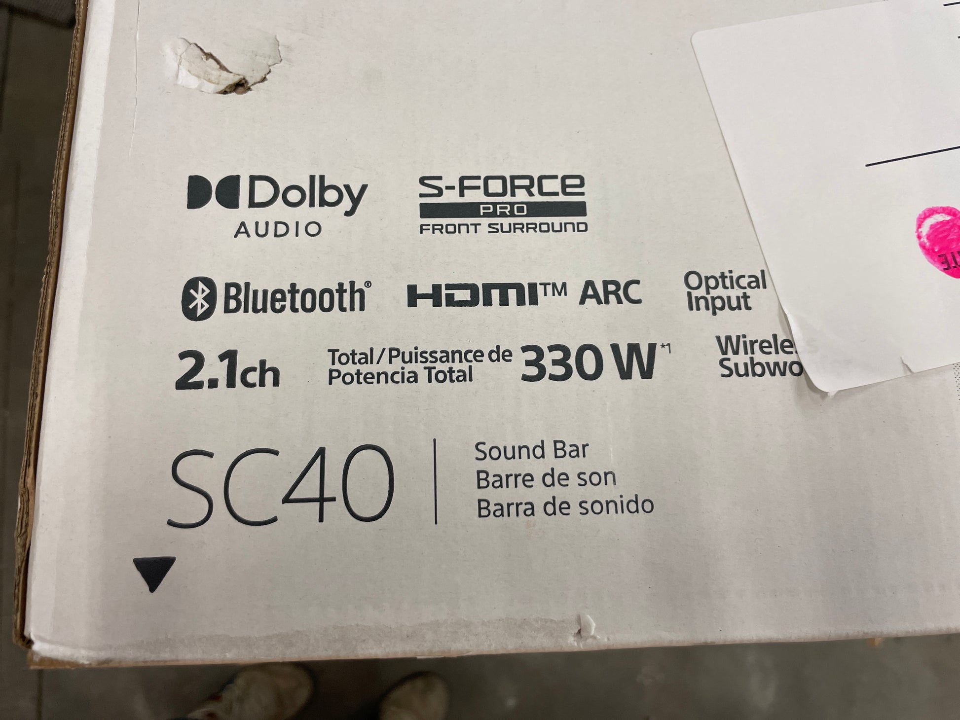 Sony HT-SC40 2.1ch Soundbar with Wireless Subwoofer - Retail $199 Default Title