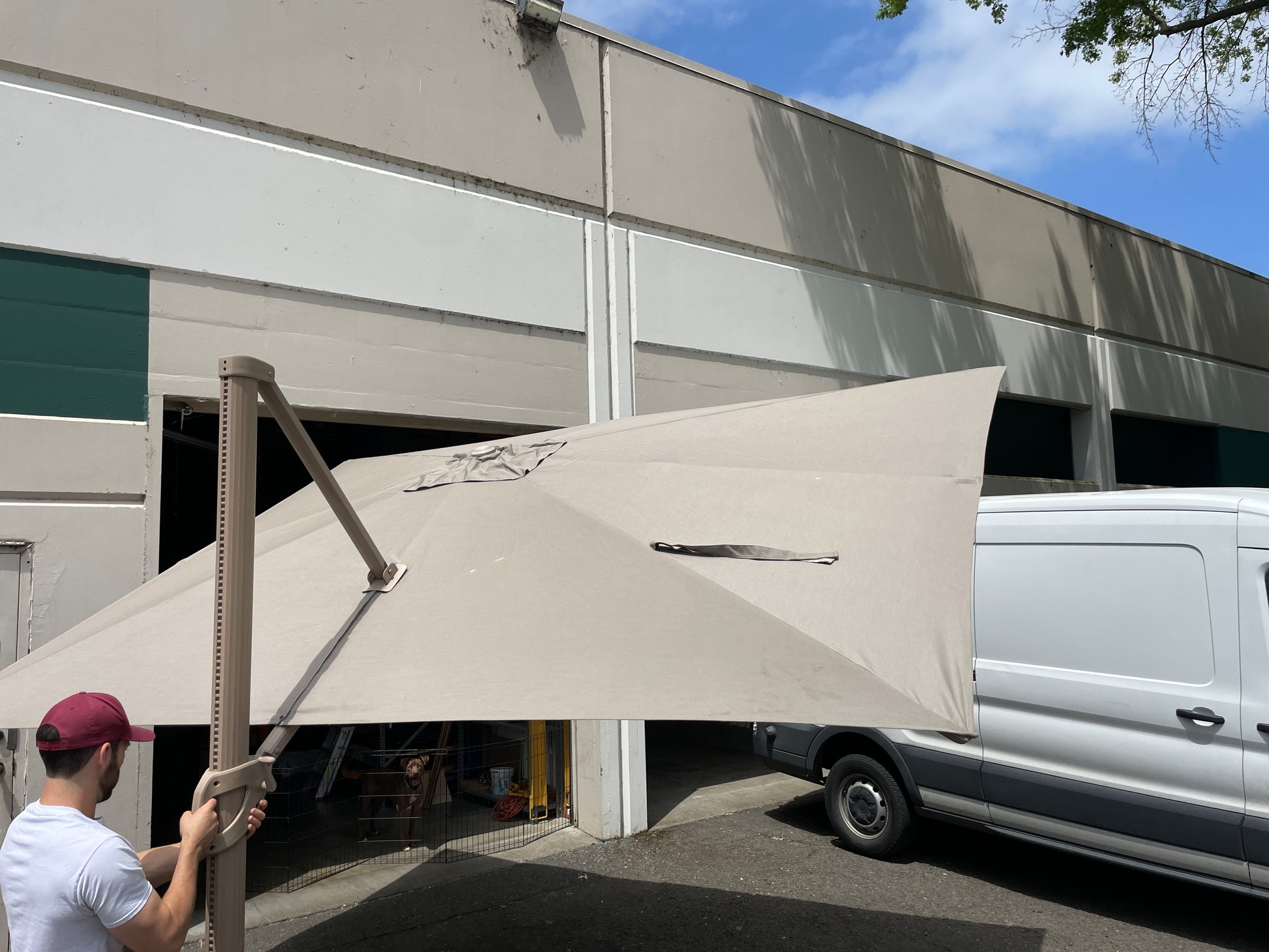 Costco - 10' x 13' Wood-Look Seasons Sentry Cantilever Umbrella - Retail $699 Default Title