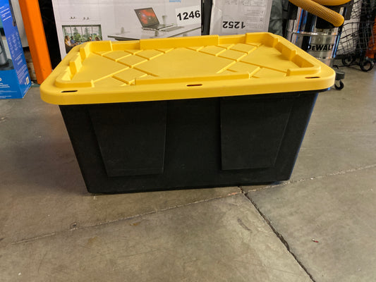 Greenmade Storage Bin with Lid, 27 Gallon, Black and Yellow - Retail $10 Default Title