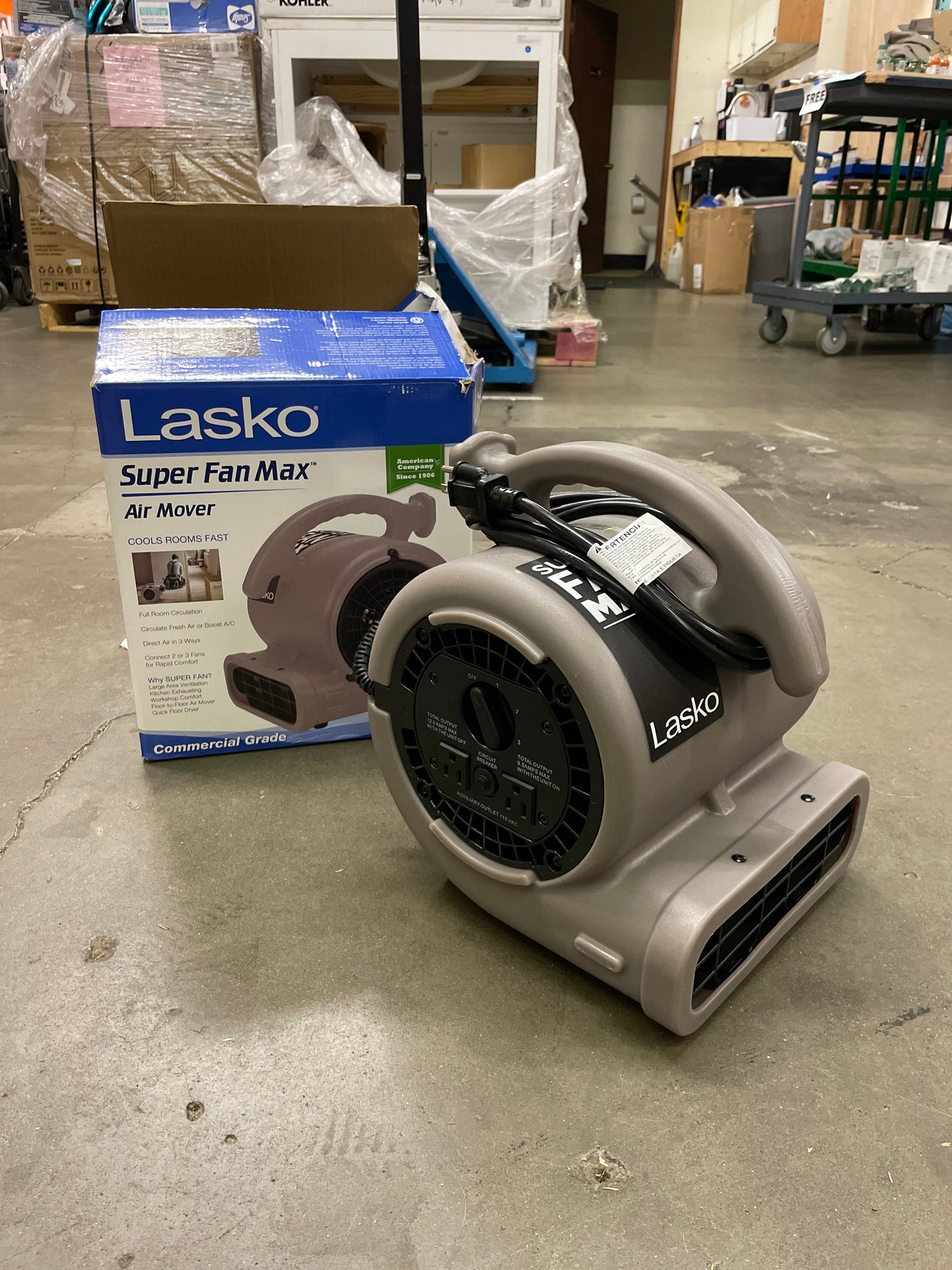 Costco - Lasko SF-20-G High Velocity Super Fan Max Air Mover Floor Fan with 3 Speeds - Retail $69 Default Title