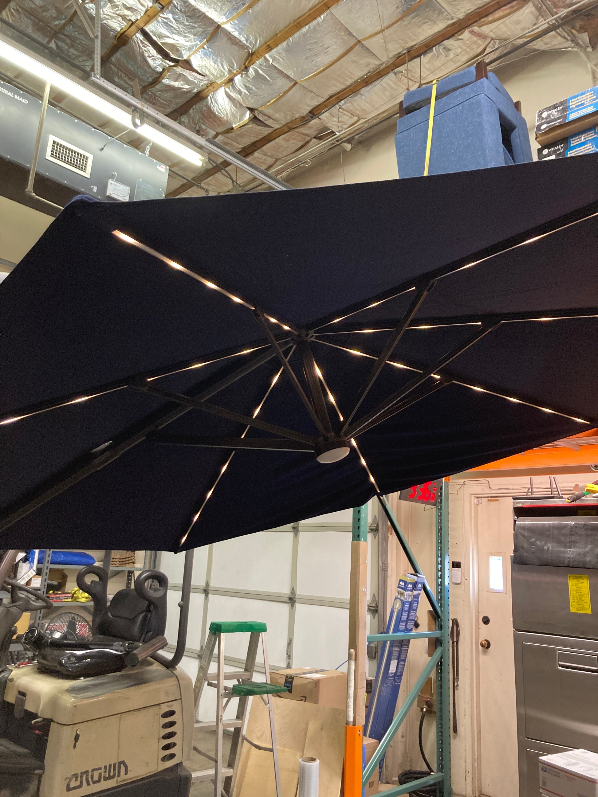 Costco - 11' LED Solar Round Cantilever Umbrella - Retail $629 Default Title