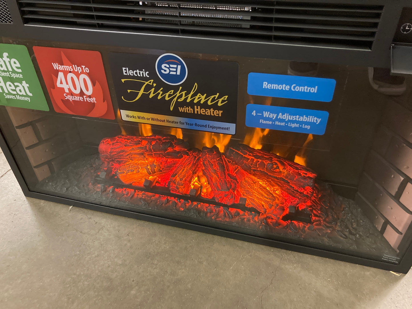Costco - Ledgestone Electric Fireplace with Stacked Stone – White / Gray - Retail $749 Default Title