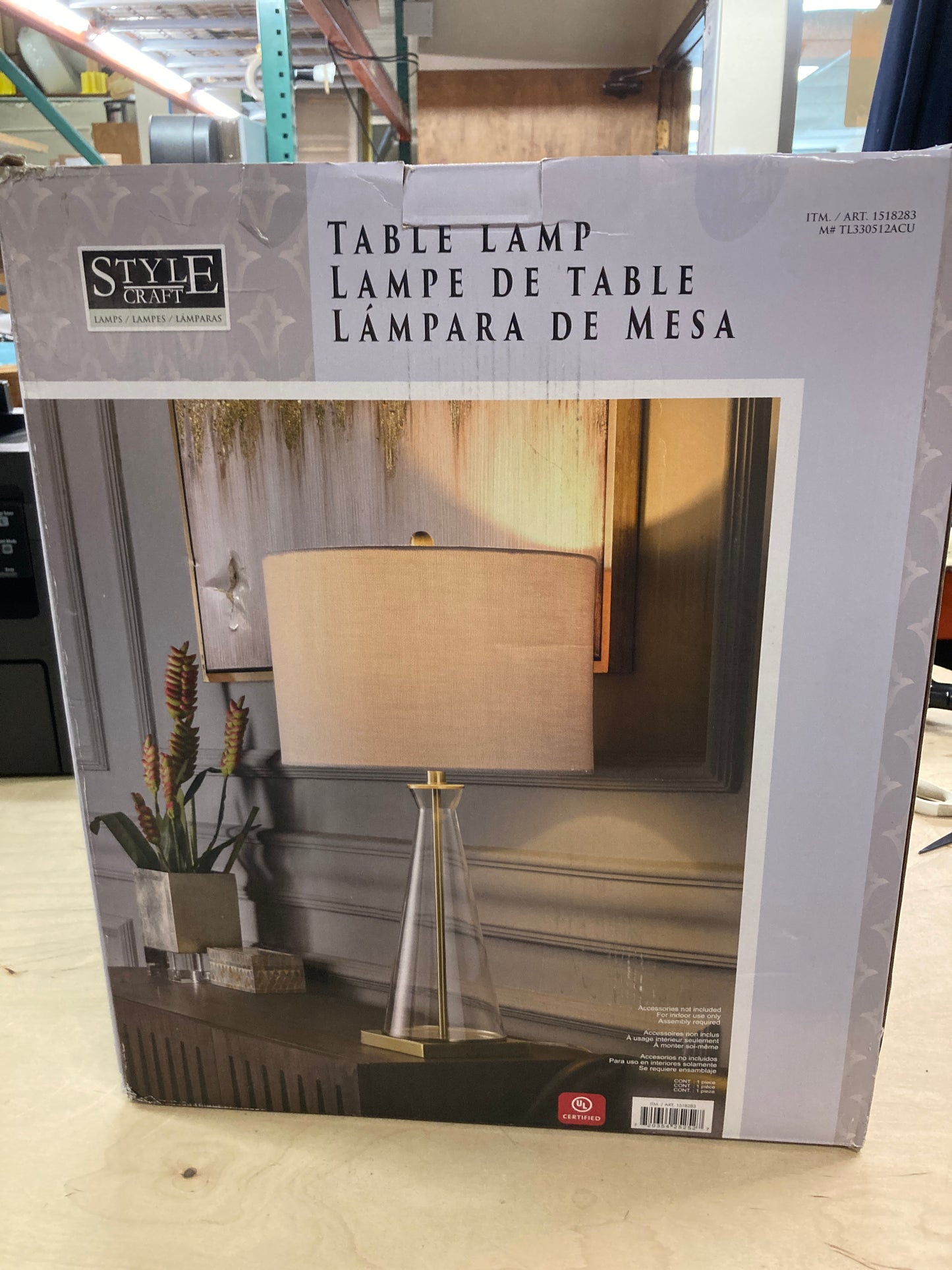 Costco - Villenova Glass Table Lamp Gold - Retail $74 Default Title