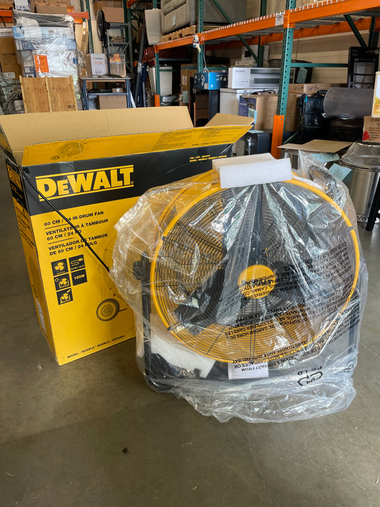 DEWALT 24" Heavy Duty Drum Fan, Black and Yellow - Retail $149