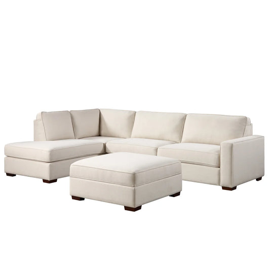 Abilen Fabric Sectional with Storage Ottoman - Retail $1099