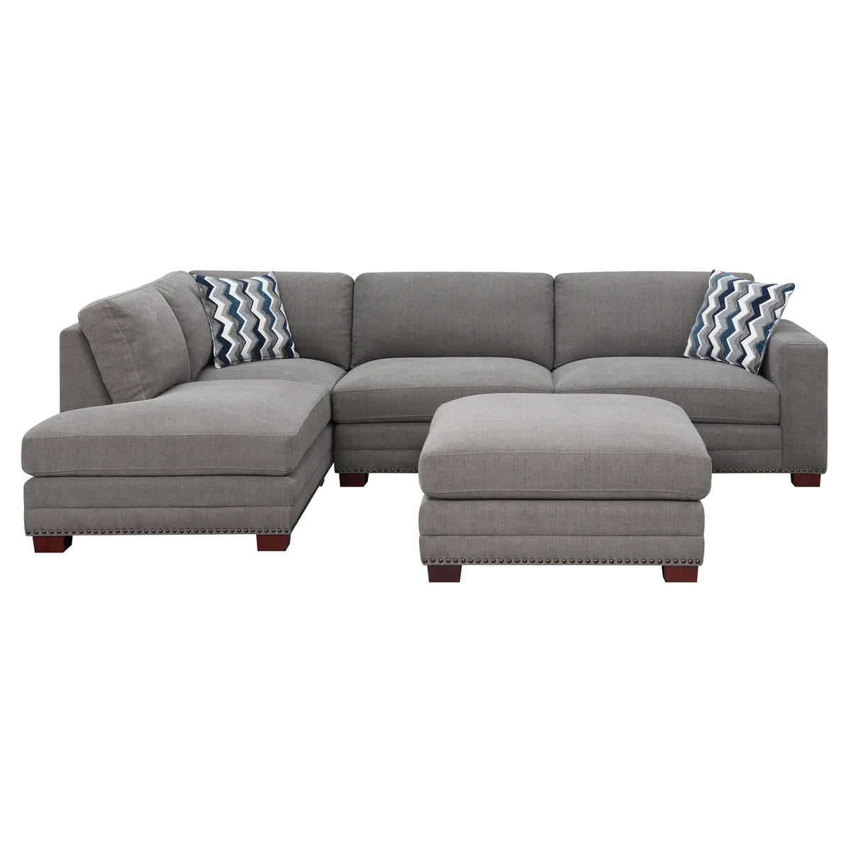 Costco - Penelope Fabric Sectional with Ottoman - Retail $1999